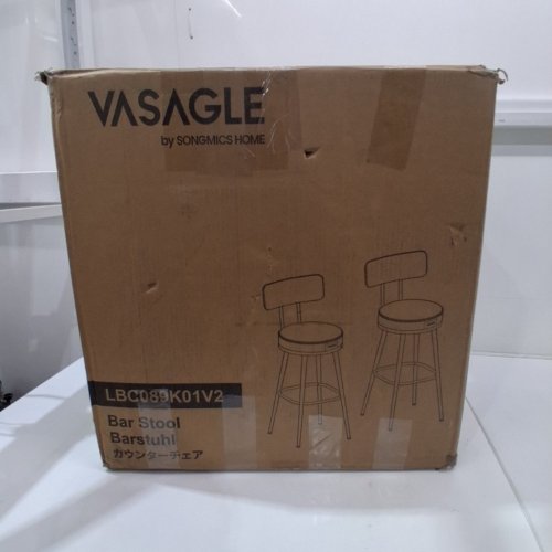 2PK VASAGLE EKHO COLLECTION FAUX LEATHER BAR CHAIR STOOLS - 39" - 260LBS CAP - BROWN (MODEL: LBC889K01V2) image 5