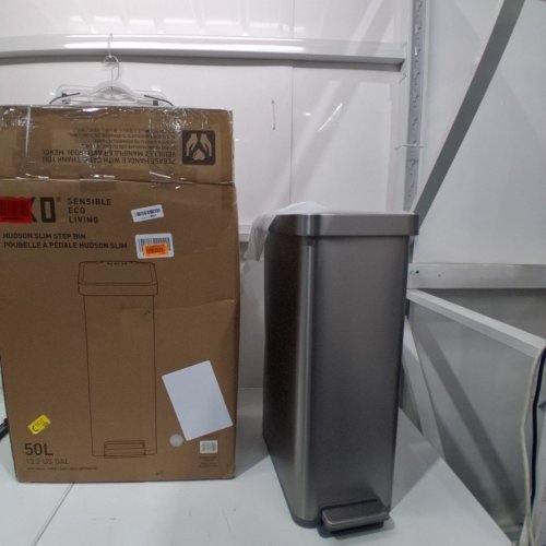 EKO HUDSON SLIM SERIES STEP BIN TRASH & WASTE CAN WITH SLOW CLOSE - 50L- STAINLESS STEEL (MODEL: EK9167-50L) image 2