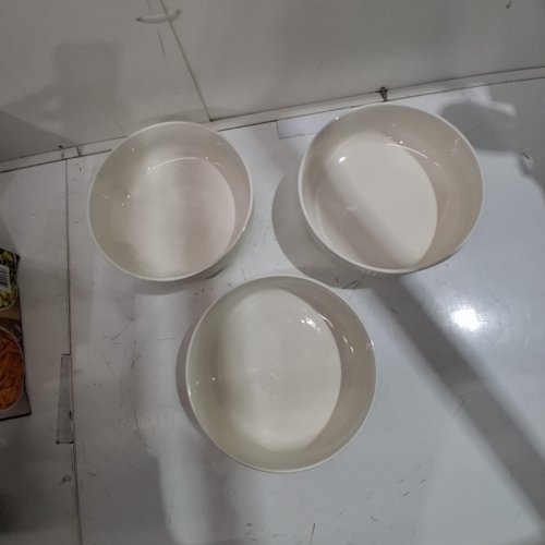 3PC TRUDEAU PORCELAIN SERVING BOWLS - 9.4" - WHITE (MODEL: 1901720) image 3
