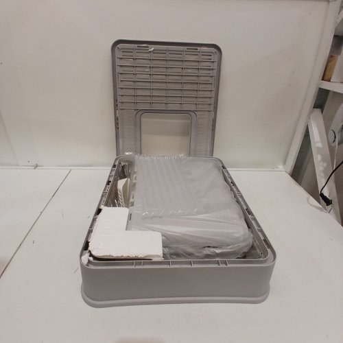 BINGOPAW LARGE FOLDABLE CAT LITTER BOX WITH SCOOP AND ROOF ACCESS - GREY image 2