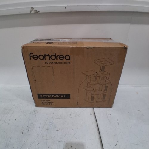 FEANDREA MULTI-LEVEL CAT TREE CONDO WITH SCRATCHING POSTS AND HAMMOCK - MEDIUM - 17.7" X 13.8" X 44.1" - LIGHT GREY (MODEL: PCT261W01V1) image 4