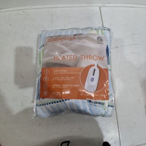 SOGANASA 4 SETTING HEATED THROW BLANKET - 50" X 60" - STRIP image 3