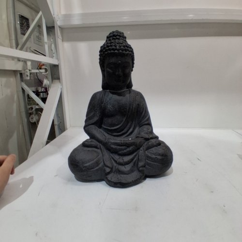 JAPANESE RUSTIC SITTING BUDDHA STATUE - 17" image 2
