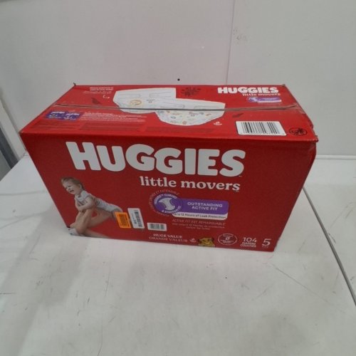 104PK HUGGIES LITTLE MOVERS DIAPERS - SIZE 5 image 2