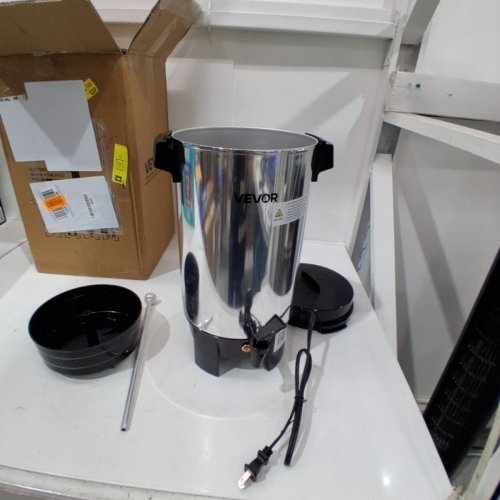 COMMERCIAL COFFEE URN DISPENSER/ELECTRIC BOILER FOR FAST BREWING - 42 CUPS - 120 V - STAINLESS STEEL/BLACK (MODEL: FCMLA042) image 3