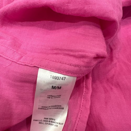 WOMEN'S GAP LINEN BLEND BUTTON DOWN SHIRT - MEDIUM - PINK (STYLE: 1893747) image 2