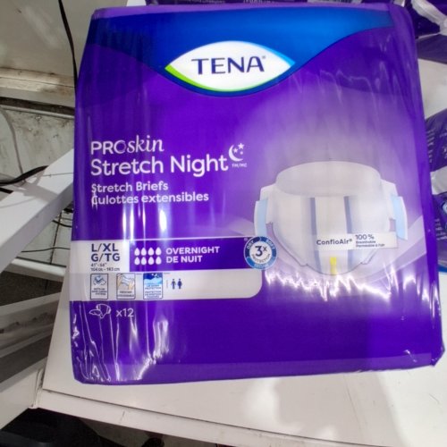 42PK UNISEX TENA PROSKIN STRETCH NIGHT INCONTINENCE BRIEFS - L/XL image 2