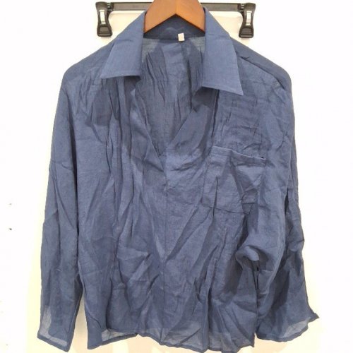 WOMEN'S LONG SLEEVE V NECK SHIRT - EXTRA LARGE - BLUE image 2