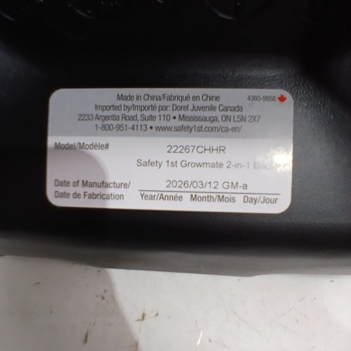 SAFETY 1ST 2-IN-1 LIGHTWEIGHT GROWMATE BELT-POSITIONING BOOSTER CAR SEAT WITH HIGH-BACK TO BACKLESS & ADJUSTABLE HEADREST - BLACK (MODEL: 22267CHHR) image 2