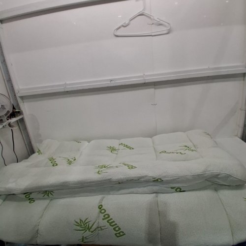 BAMBOO MATTRESS TOPPER - QUEEN - WHITE/GREEN image 2