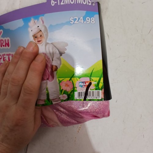 PALAMON TODDLER TINY UNICORN BABY COSTUME - 6-12 MO - WHITE / PINK image 2