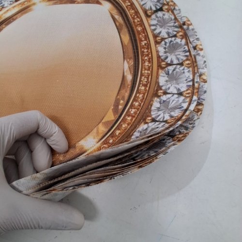 20pk GOLD DIAMOND CIRCLE DECORATIVE ROUND PLACEMAT - 15" - BROWN AND GOLD image 3