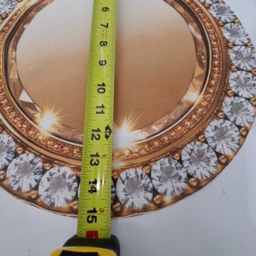 20pk GOLD DIAMOND CIRCLE DECORATIVE ROUND PLACEMAT - 15" - BROWN AND GOLD image 4