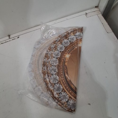 20pk GOLD DIAMOND CIRCLE DECORATIVE ROUND PLACEMAT - 15" - BROWN AND GOLD image 5