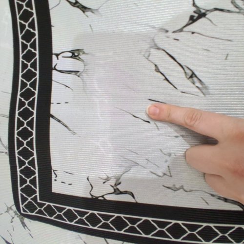 3PC DECORATIVE RECTANGULAR AREA RUGS - 23"/31"/47" X 15.5" - WHITE/BLACK/GREY image 4