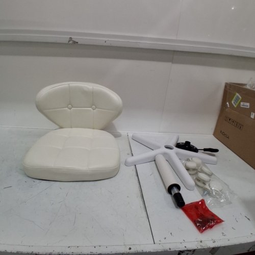 WALKTORY VANITY CHAIR WITH 360° SWIVEL WHEELS, BACK SUPPORT AND ADJUSTABLE HEIGHT - WHITE (MODEL: ‎BKYV3-WHITE) image 2