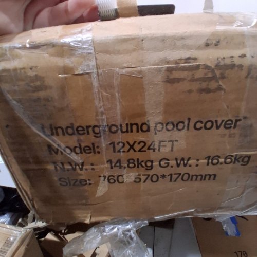 VEVOR UNDERGROUND SAFETY POOL COVER - 12FT X 24FT - GREEN / GREY (MODEL: 12FT X 24FT) image 4