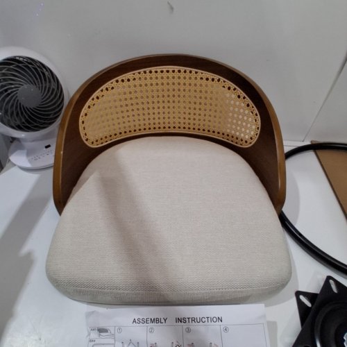 GEORGE OLIVER LEEANA LINEN FABRIC SWIVEL BAR STOOL - BEIGE (ITEM: 8489B-BEIGE-1FA-26) image 9