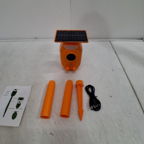SOLAR CHARGING ULTRASONIC ANIMAL REPELLER - ORANGE image 2