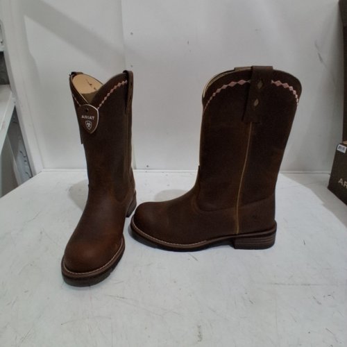 WOMEN'S ARIAT UNBRIDLED ROPER WESTERN COWBOY BOOT - SIZE 8 - DISTRESSED BROWN/PINK image 2