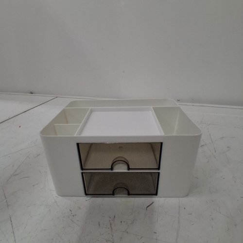 DRAWER STYLE PEN HOLDER STATIONERY STORAGE BOX - 7.68"X3.94" - WHITE image 2