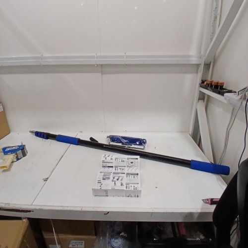 TELESCOPING EXTENSION POLE WITH WINDOW SQUEEGEE AND WASHER - 24FT - BLUE AND BLACK image 2