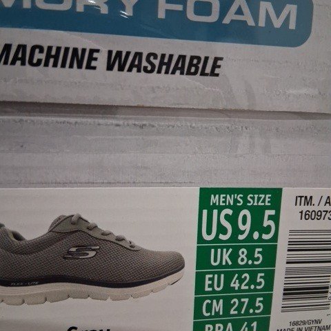MENS SKECHERS ATHLETIC RUNNING SHOE - SIZE 9.5 - GREY (STYLE: 1609737) image 5