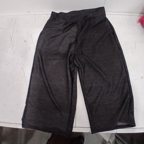 WOMENS CAPRI PANTS WITH POCKETS - LARGE- HEATHERED BLACK image 3