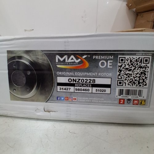 2PK MAX ADVANCED BRAKES FRONT DISC BRAKE ROTOR, FOR SELECT HYUNDAI & KIA MODELS (MODEL: 8-980460) image 2