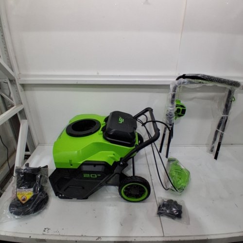 GREENWORKS CORLESS ELECTRIC SNOW BLOWER THROWER WITH 180° ADJUSTABLE CHUTE AND PUSH START - *TOOL ONLY* - 24V - 20” PATH - GREEN (MODEL: SN48L00) image 4