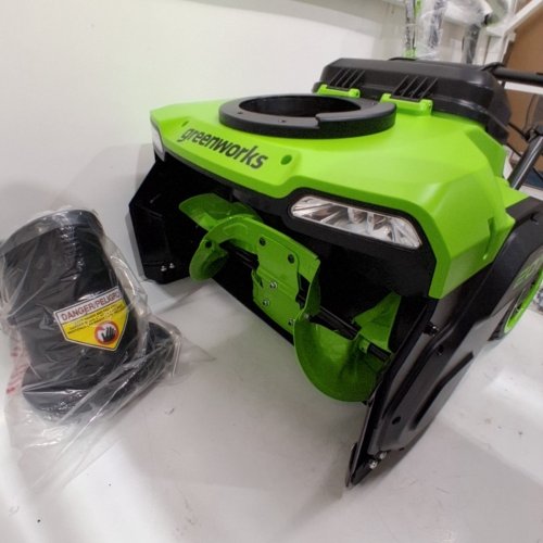 GREENWORKS CORLESS ELECTRIC SNOW BLOWER THROWER WITH 180° ADJUSTABLE CHUTE AND PUSH START - *TOOL ONLY* - 24V - 20” PATH - GREEN (MODEL: SN48L00) image 6