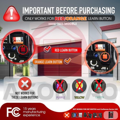 2PK ASONPAO LIFTMASTER GARAGE DOOR OPENER REMOTE - BLACK (MODEL: 971LM) image 2