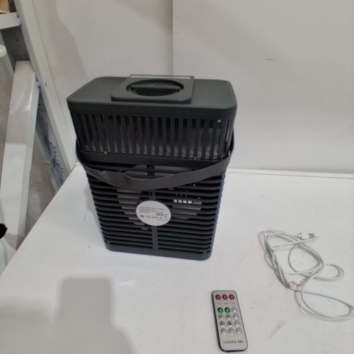 TIOKVIOP 4-IN-1 PERSONAL PORTABLE EVAPORATIVE AIR COOLING FAN WITH REMOTE, 3 WIND SPEED, 3 COOL MIST, 2-8 HOUR TIMER, AND LED LIGHT - DARK GREY (MODEL: AB-1) image 5