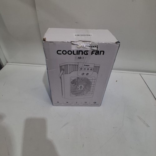 TIOKVIOP 4-IN-1 PERSONAL PORTABLE EVAPORATIVE AIR COOLING FAN WITH REMOTE, 3 WIND SPEED, 3 COOL MIST, 2-8 HOUR TIMER, AND LED LIGHT - DARK GREY (MODEL: AB-1) image 6