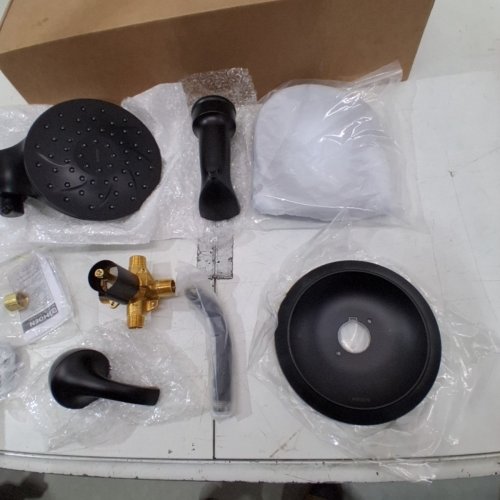 MOEN ENGAGE MAGNETIX MATTE BLACK MULTI-FUNCTION HANDSHOWER AND RAINFALL SHOWER HEAD TRIM COMBO WITH SHOWER HANDLE, TUB SPOUT, METAL HOSE AND VALVE - MATTER BLACK (MODEL: 82304BL) image 3