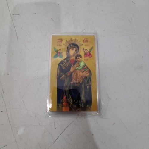 20PK OUR LADY PERPETUAL HELP PRAYER CARDS - 2.75" X 4.5" - GOLD (STYLE: PC81) image 2