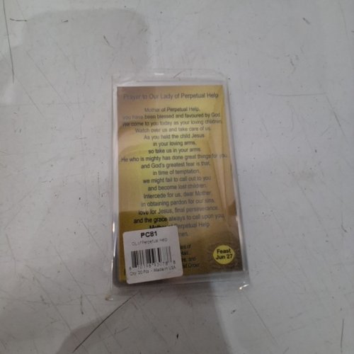 20PK OUR LADY PERPETUAL HELP PRAYER CARDS - 2.75" X 4.5" - GOLD (STYLE: PC81) image 3