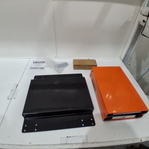 MOTORCYCLE LIFT SCISSOR JACK WITH DOLLY & HAND CRANK - 1100LBS MAX -1/2 TON- BLACK/ORANGE - (MODEL: MR8099/110203) image 2