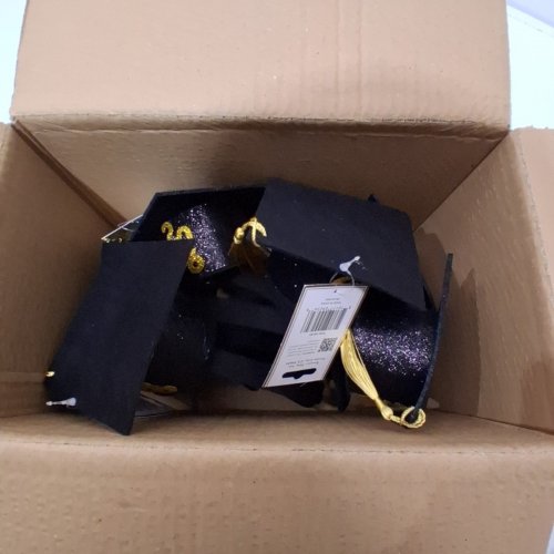 6PK GRADUATION THEMED HEAD BAND "2026 GRAD" - BLACK/GOLD image 2