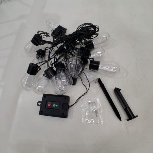 OUTDOOR SOLAR STRING LIGHTS - 48FT PATIO LIGHTS, 15 LED BULBS, IP65 WATERPROOF - WARM WHITE image 4