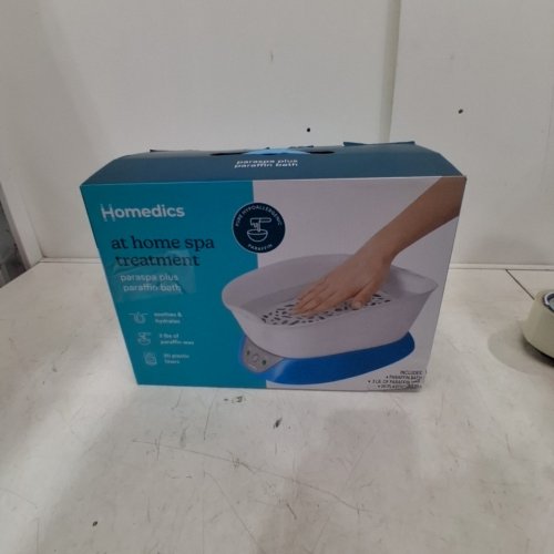 HOMEDICS PARASPA PARAFFIN WAX BATH MACHINE FOR HANDS AND FEET - 3 LB PARAFFIN WAX & HAND LINERS - WHITE/BLUE - (MODEL: PAR-350D) image 3
