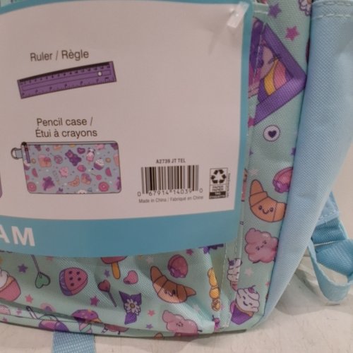 4PC JETSTREAM KIDS SCHOOL BACKPACK SET WITH LUNCH BAG, PENCIL CASE AND WATER BOTTLE - BLUE SWEETS image 2