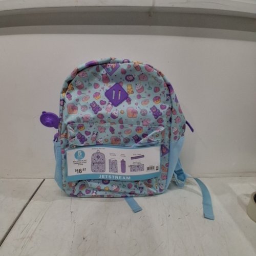 4PC JETSTREAM KIDS SCHOOL BACKPACK SET WITH LUNCH BAG, PENCIL CASE AND WATER BOTTLE - BLUE SWEETS image 3