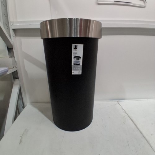 UMBRA VENTO 30" OPEN TOP KITCHEN TRASH/GARBAGE CAN - LARGE 16.5 GALLON (62L) - BLACK (MODEL: 1013048-047-REM) image 2