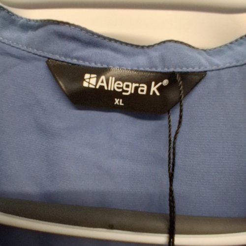 WOMEN'S ALLEGRA K PLUS SIZE LONG DRESS V-NECK ELASTIC WAIST CASUAL DRESS - EXTRA LARGE - BLUE image 2