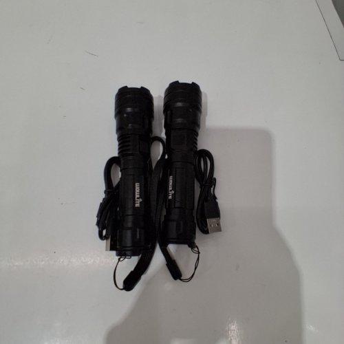 2PK WOWLITE TACTICAL LED ULTRABRIGHT FLASHLIGHTS WITH 3 LIGHT MODES AND ADJUSTABLE FOCUS - BLACK/WHITE LIGHT image 4