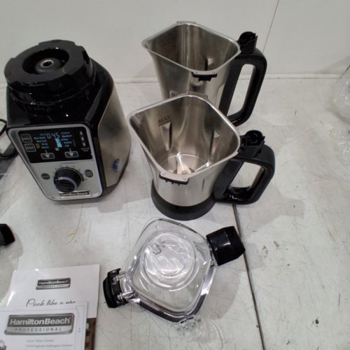 HAMILTON BEACH MULTI-FUNCTION PROFESSIONAL JUICER, MIXER & GRINDER - 2.2HP MOTOR/120V - STAINLESS STEEL/BLACK (MODEL: 58770) image 5
