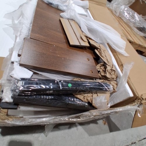 BARN DOOR FILE CABINET WITH 2 DOORS AND 2 SHELVES - DARK BROWN (MODEL: AJ-DJ505740) image 5