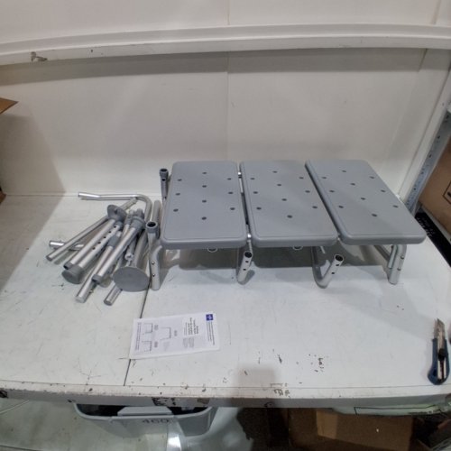 MEDLINE GUARDIAN TRANSFER BENCH WITH BACK & MICROBAN ANTIMICROBIAL TREATMENT - GREY (MODEL: G3-100KBX1) image 2