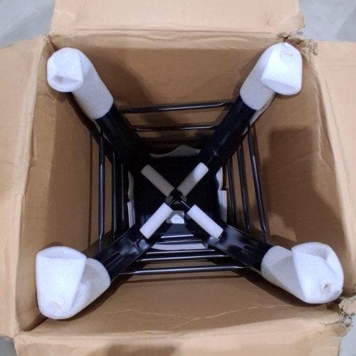 4PK SET OF METAL COUNTER HEIGHT BAR STOOLS - 41" - BLACK (MODEL: TBS-424) image 3